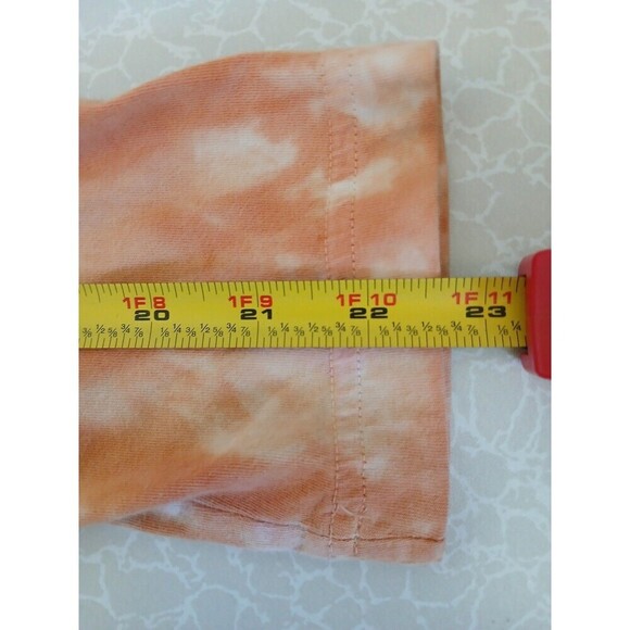 Victoria Secret "PINK" orange tie-dye t shirt 3/4 Sleeve Round Neck Medium Y2K - Picture 13 of 15